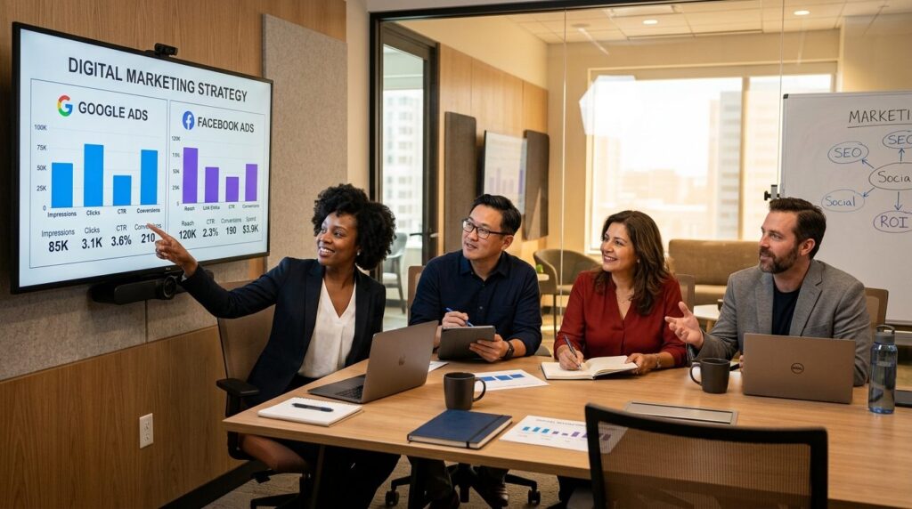 Professional photograph of a diverse group of local business